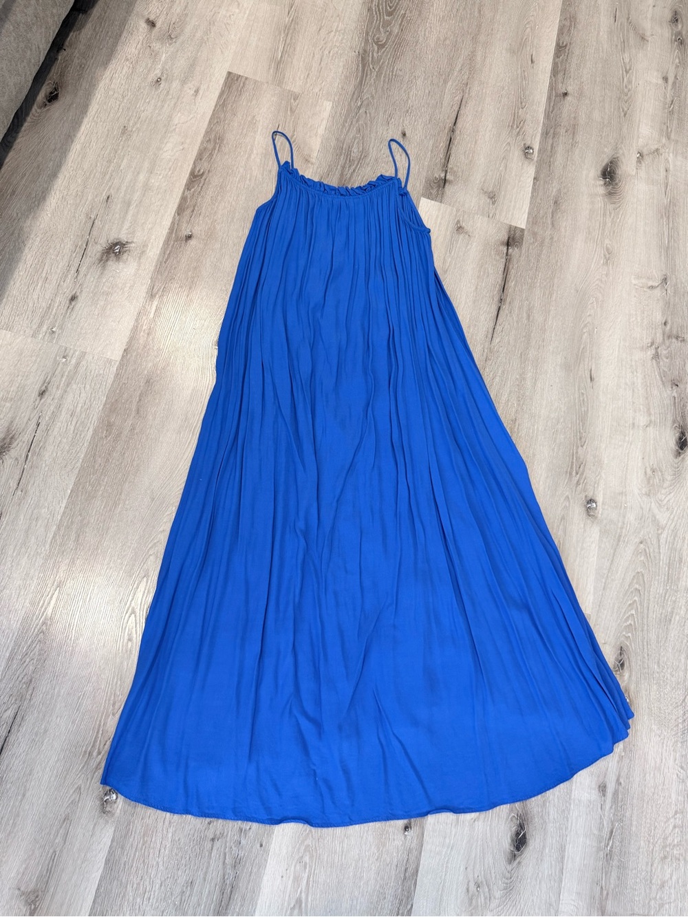 Jolie Cobalt Blue Pleated Maxi Dress